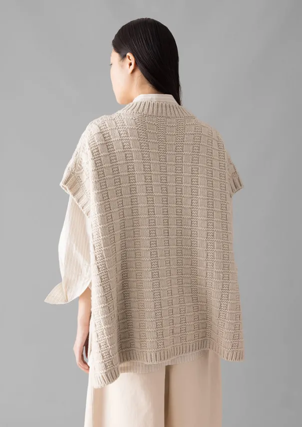 Women TOAST Knitwear*Grid Stitch Wool Cotton Tank