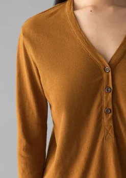 Women TOAST Linen|Jersey*Half Placket Cotton Linen Tee