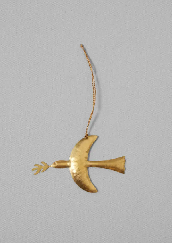TOAST Christmas Decorations*Hammered Metal Dove Decoration