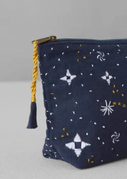 TOAST Textiles|Bathroom*Hand Embroidered Celestial Pouch