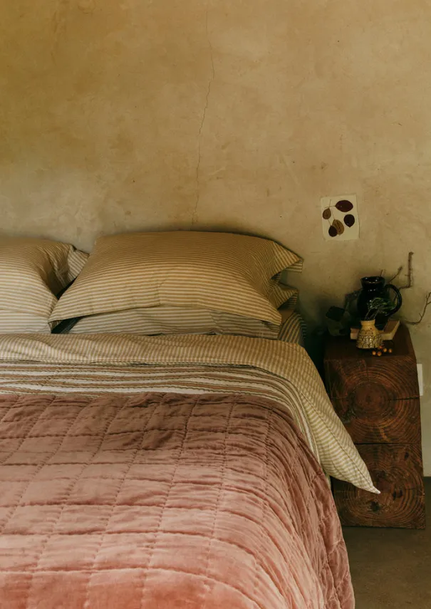 TOAST Textiles|Blankets & Throws*Hand Stitched Organic Velvet Quilt