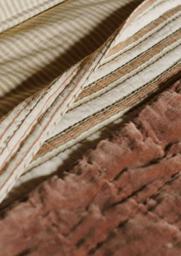 TOAST Textiles|Blankets & Throws*Hand Stitched Organic Velvet Quilt