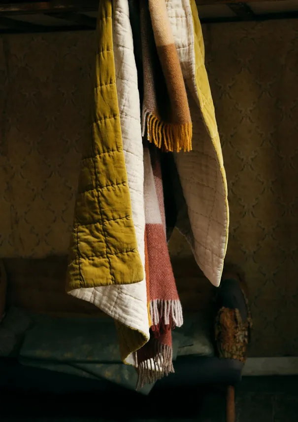 TOAST Textiles|Blankets & Throws*Hand Stitched Organic Velvet Quilt