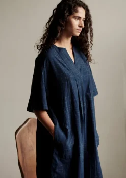 Women TOAST Nightwear|Loungewear*Hand Woven Sketched Check Nightdress