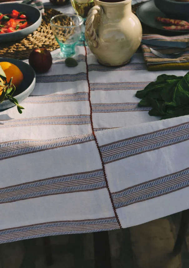 TOAST Textiles|Kitchen*Hand Woven Stripe Tablecloth