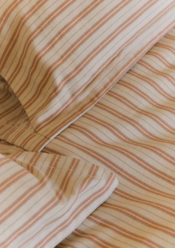 TOAST Textiles|Bed Linen*Ines Flannel Stripe Cotton Duvet Cover