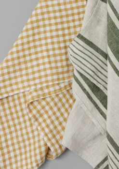 TOAST Textiles|Aprons & Tea Towels*Irregular Stripe Linen Tea Towel
