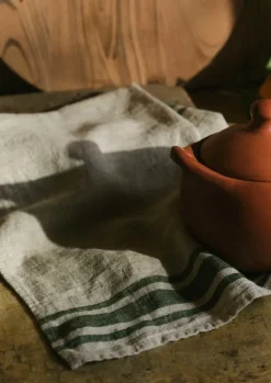 TOAST Textiles|Aprons & Tea Towels*Irregular Stripe Linen Tea Towel