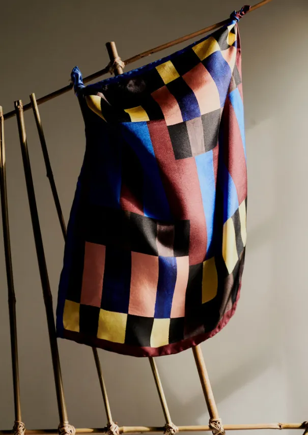 Women TOAST Hats, Scarves & Gloves*Isobel Harvey Silk Check Print Bandana