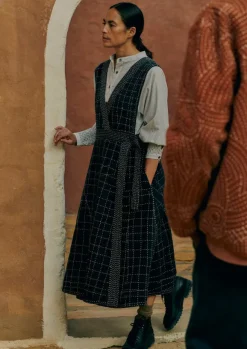 Women TOAST Dresses*Kantha Stitched Wrap Pinafore Dress