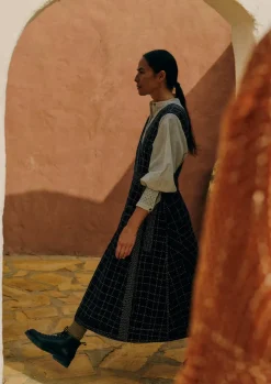 Women TOAST Dresses*Kantha Stitched Wrap Pinafore Dress