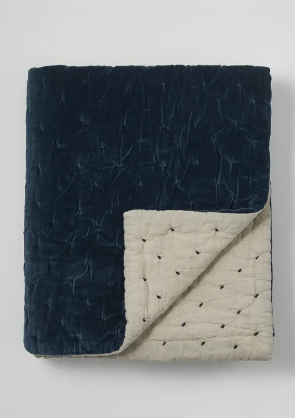 TOAST Textiles|Blankets & Throws*Large Hand Quilted Velvet Throw