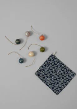 TOAST Christmas Decorations*Mini Hand Marbled Bauble Set