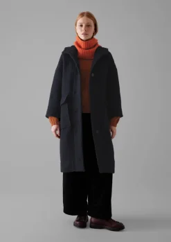Women TOAST Coats & Jackets*Navy Wool Hooded Coat