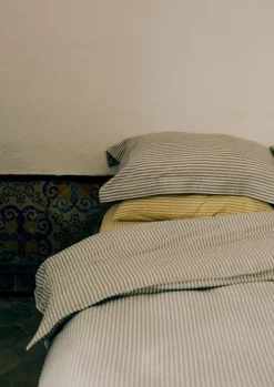 TOAST Textiles|Bed Linen*Organic Cotton Ticking Stripe Duvet Cover
