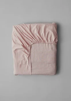 TOAST Textiles|Bed Linen*Organic Cotton Ticking Stripe Fitted Sheet