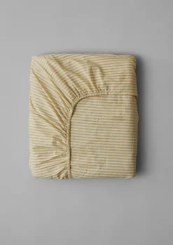 TOAST Textiles|Bed Linen*Organic Cotton Ticking Stripe Fitted Sheet