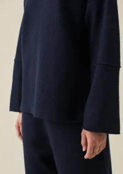 Women TOAST Knitwear*Panelled Boiled Wool Sweater