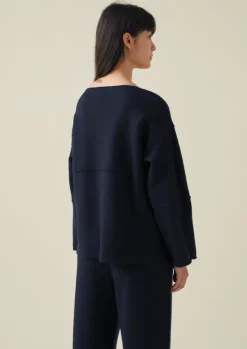 Women TOAST Knitwear*Panelled Boiled Wool Sweater