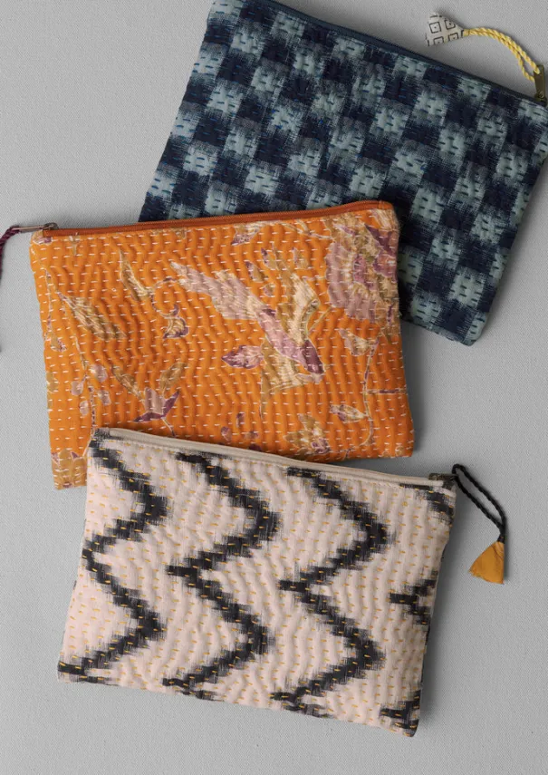 TOAST Textiles|Bathroom*Remnant Fabric Kantha Pouch