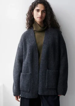 Women TOAST Knitwear*Ribbed Wool Knitted Cardigan