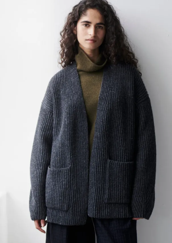Women TOAST Knitwear*Ribbed Wool Knitted Cardigan
