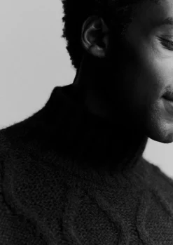 TOAST Knitwear*Roll Neck Cable Knit Sweater