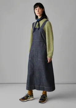 Women TOAST Denim|Dresses*Side Button Denim Pinafore Dress