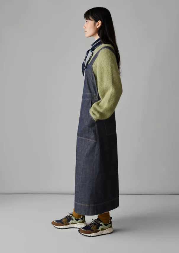 Women TOAST Denim|Dresses*Side Button Denim Pinafore Dress