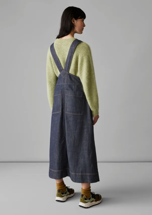 Women TOAST Denim|Dresses*Side Button Denim Pinafore Dress