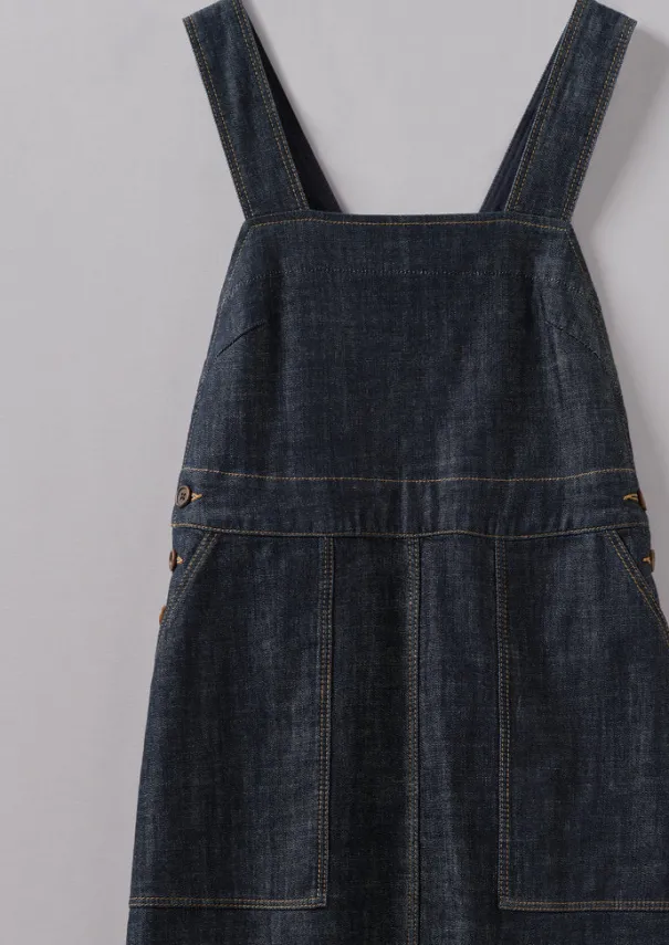 Women TOAST Denim|Dresses*Side Button Denim Pinafore Dress