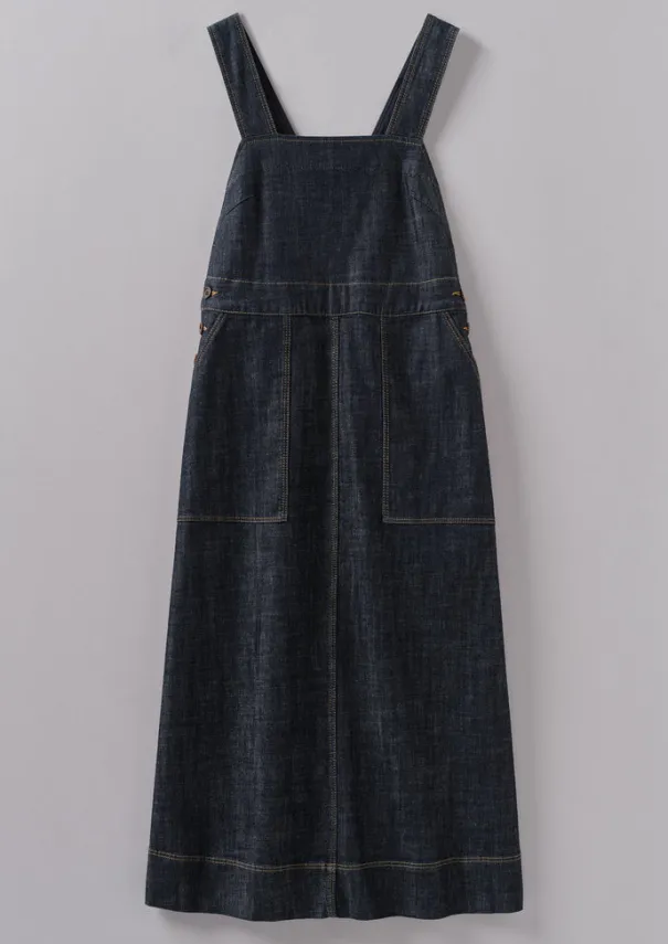 Women TOAST Denim|Dresses*Side Button Denim Pinafore Dress