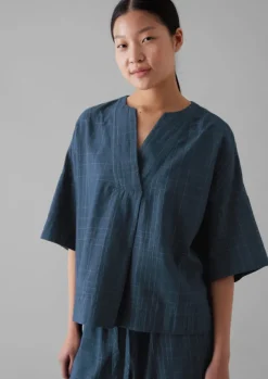 Women TOAST Nightwear*Sketched Check Cotton Pyjama Top