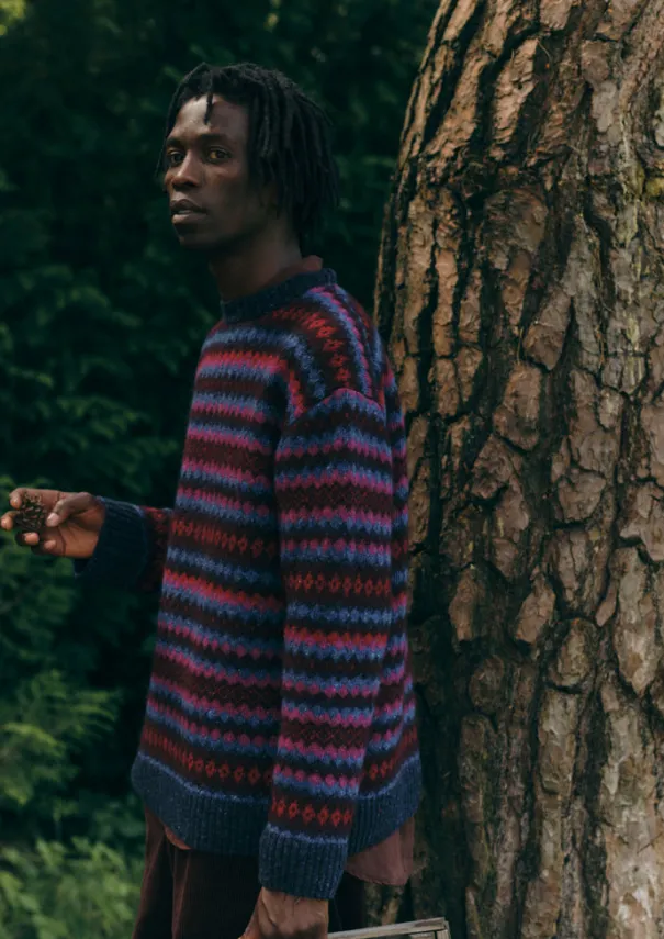 TOAST Knitwear*Soundwave Jacquard Crew Neck Sweater