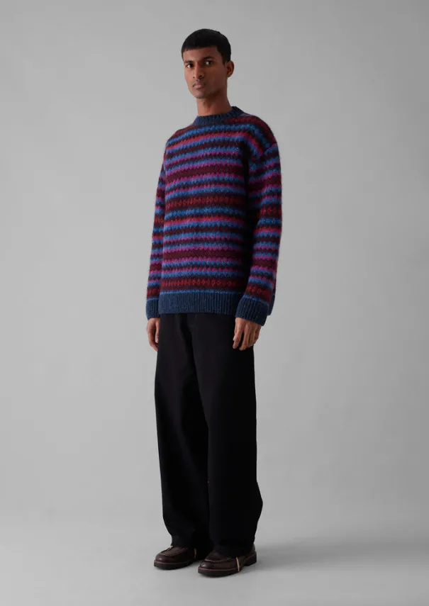 TOAST Knitwear*Soundwave Jacquard Crew Neck Sweater