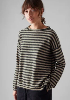 Women TOAST Loungewear|Knitwear*Stripe Alpaca Wool Sweater