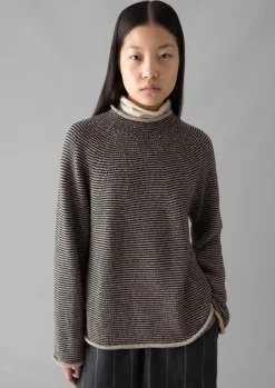 Women TOAST Linen|Jersey*Stripe Linen Cotton Sweater