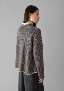 Women TOAST Linen|Jersey*Stripe Linen Cotton Sweater