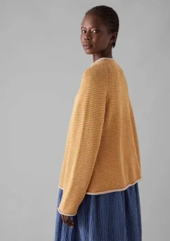 Women TOAST Linen|Jersey*Stripe Linen Cotton Sweater