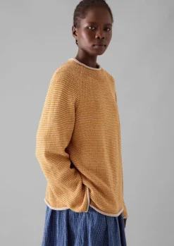 Women TOAST Linen|Jersey*Stripe Linen Cotton Sweater