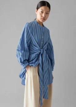 Women TOAST Tops & Tees*Stripe Poplin Wrap Front Shirt