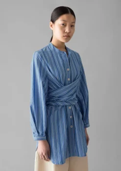 Women TOAST Tops & Tees*Stripe Poplin Wrap Front Shirt