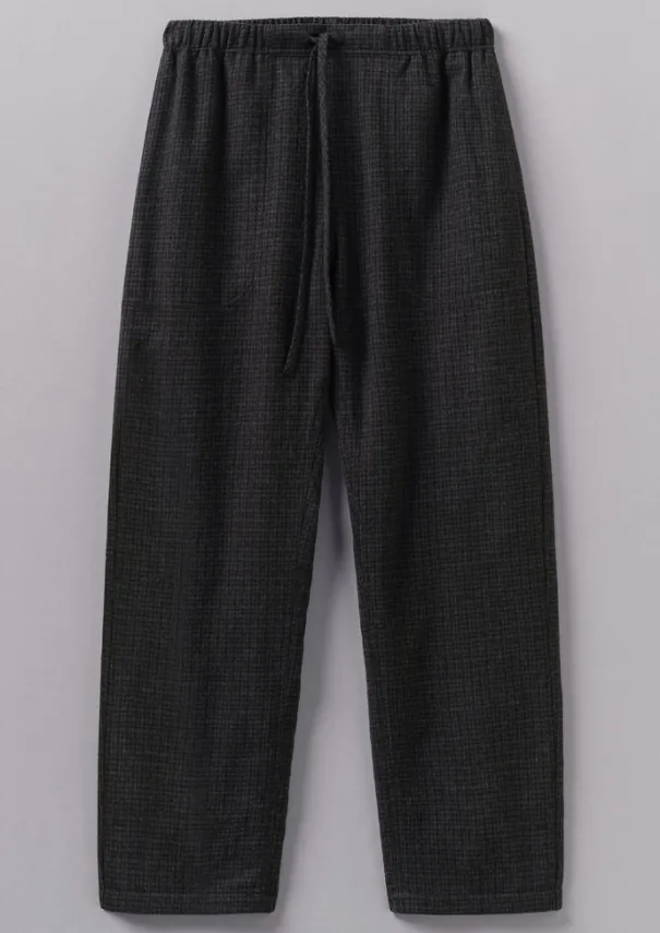 Women TOAST Trousers*Suki Wool Cotton Seersucker Check Trousers