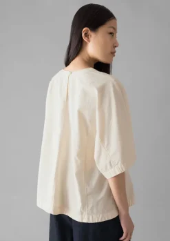 Women TOAST Tops & Tees*Textured Cotton Poplin V-Neck Top