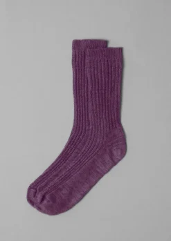 TOAST Socks*Textured Rib Cotton Marl Socks
