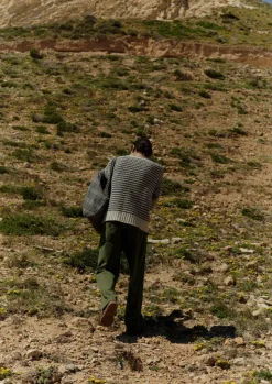 TOAST Knitwear*Tucking Stripe Wool Cotton Sweater