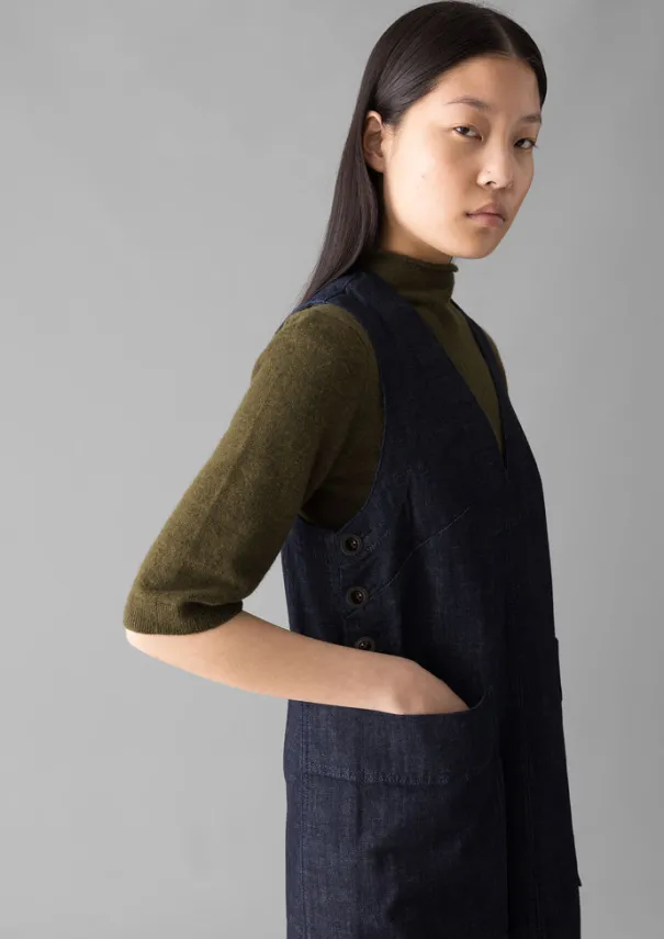 Women TOAST Denim|Workwear*V-Neck Denim Pinafore Dress