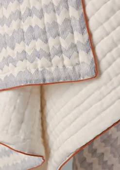 TOAST Textiles|Blankets & Throws*Zig Zag Block Print Cotton Quilt